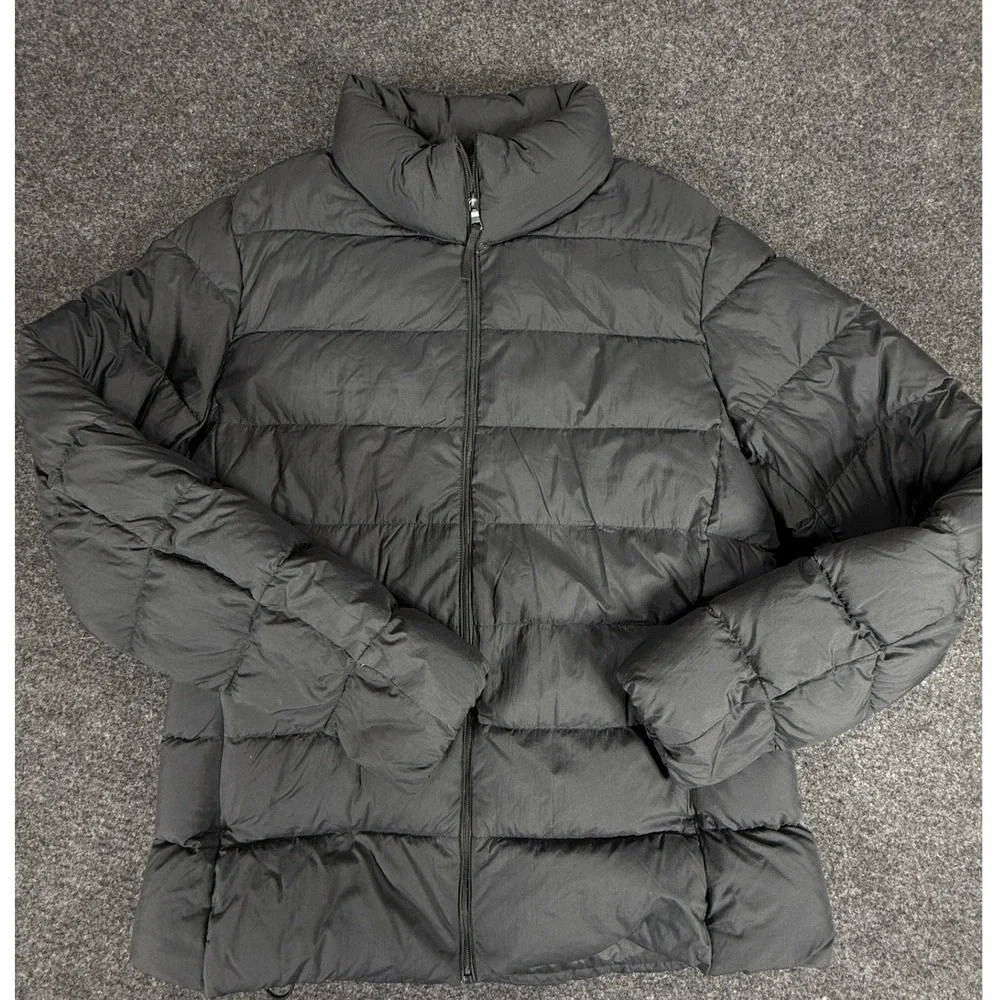 Uniqlo Ultra Light Down Jacket Womens Medium Black Puffer Full Zip